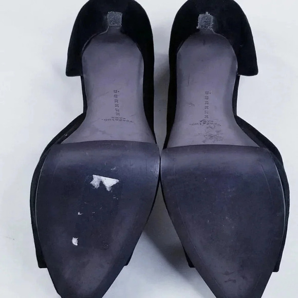 Zara Trafaluc 6 Inch Stiletto Black Suede Open Toe - Picture 12 of 12